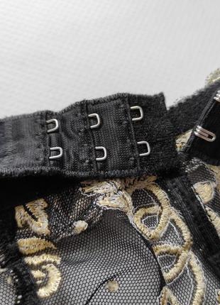 Пояс для панчіх чулклв фірмовий valisere чорний сіточка мереживо атлас французька