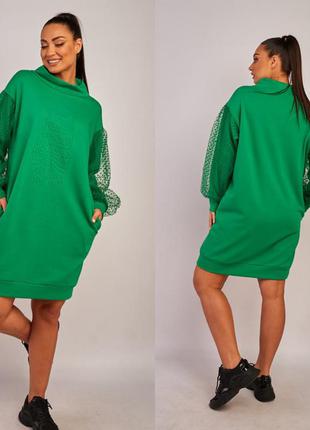 Платье цвет: зелёный, голубой