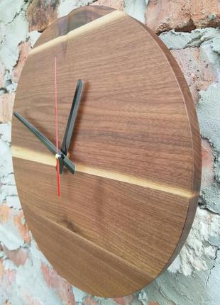 Годинник настінний дерев'яний ручної роботи в стилі loft8 фото