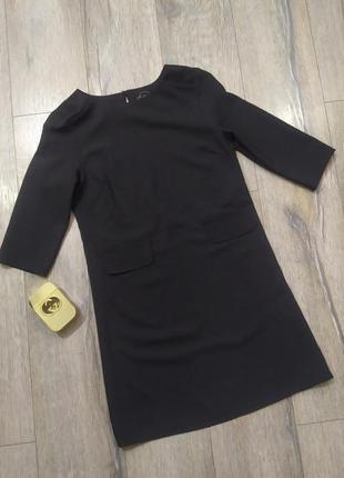 Чёрное классическое строгое платье sisley, 36/xs,  новое7 фото