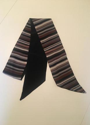 Шёлковый двухсторонний тонкий шарф на шею,голову,сумку 140*93 фото