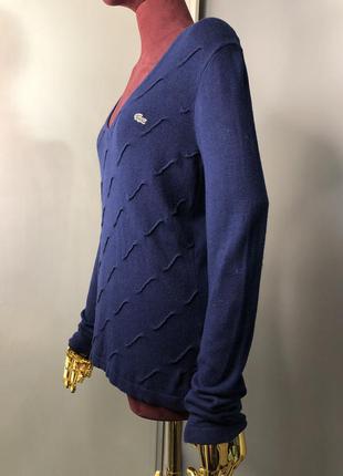 Тёмно-синий свитер джемпер с v-вырезом massimo dutti жилетка узорная вязка4 фото