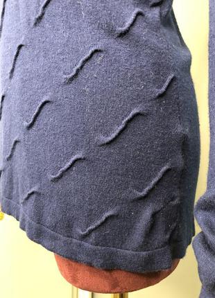 Тёмно-синий свитер джемпер с v-вырезом massimo dutti жилетка узорная вязка7 фото