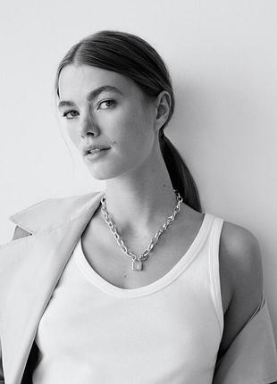 Цепочка, цепь, ожерелье, серебристая, срібляста, украшение, прикраса