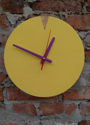 Годинник настінний дерев'яний ручної роботи в стилі loft3 фото