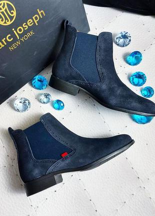 Marc joseph new york оригинал замшевые темно-синие ботинки челси4 фото