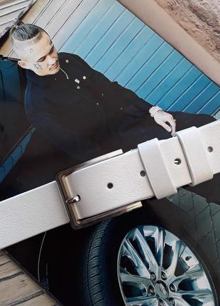 Ремінь чоловічий шкіряний пояс білий / ремінь пояс чоловічий шкіра