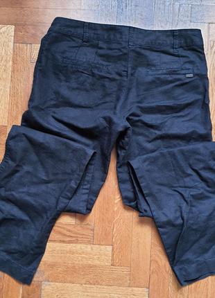 Летние льняные брюки mango casual linen collection лен брюки 34eur 32de 2usa 1mex черного цвета4 фото