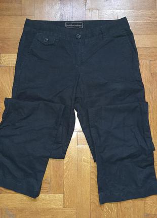 Летние льняные брюки mango casual linen collection лен брюки 34eur 32de 2usa 1mex черного цвета3 фото