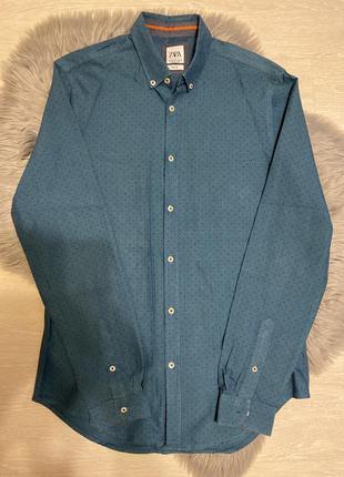 Крутая рубашка slim fit zara, размер м1 фото