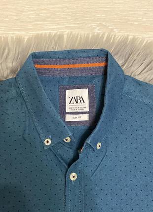 Крутая рубашка slim fit zara, размер м4 фото