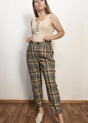 Брюки прямого крою в клітку
