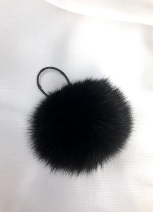 Брелок из меха натуральный чёрный із хутра чорний