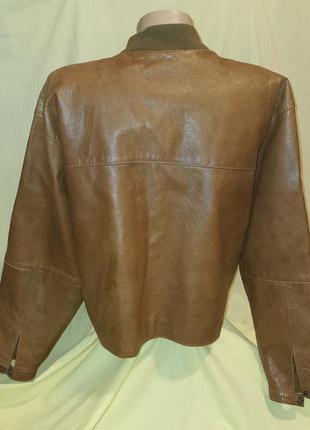 Шкіряна жіноча куртка-піджак блейзер бомбер 38eu 44-46ua оверсайз греція2 фото