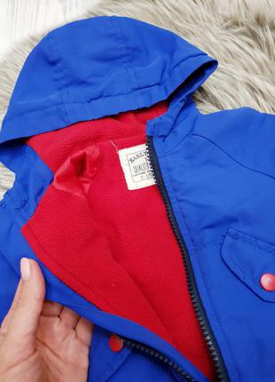 Синя курточка на флісі на новонародженого 0-3 місяців5 фото