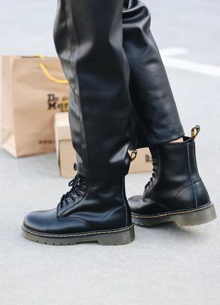 Ботинки с мехом Martens Imprimé Crocodile fur черевики зима7 фото
