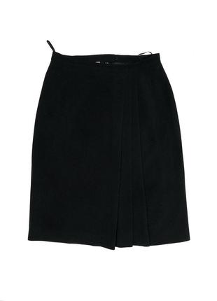 Hermes paris шерстяная винтажная чёрная юбка 42 made in france оригинал