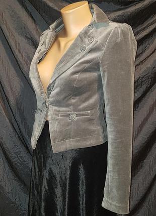 Велюровый двубортный пиджак серый vero moda veromoda 40 34 eu s4 фото