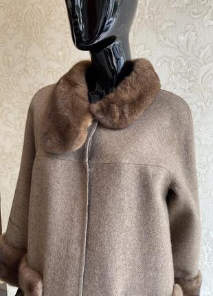 Пальто з 100% натуральної альпаки і норки4 фото