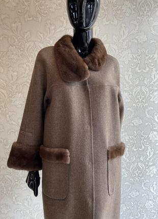 Пальто из 100% натуральной альпаки и норки5 фото