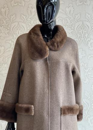 Пальто з 100% натуральної альпаки і норки6 фото