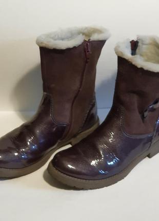 Кожаные зимние сапожки для девочки naf naf 33eu