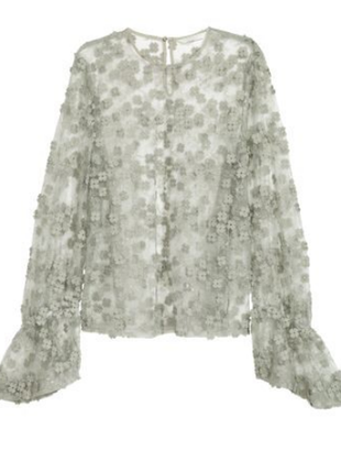 Женская прозрачная блуза из воздушного кружева-h&m-швеция1 фото