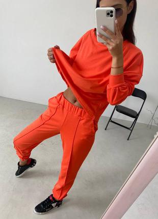 Костюмчик спортивный, прогулочный (кофта и брюки) оранжевый1 фото