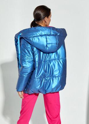 Арт: sa-310_синя об'єднання ємна куртка з капюшоном