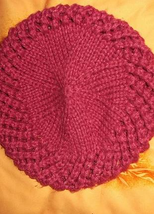 Береты бордо кирпичный цвета ажурный
