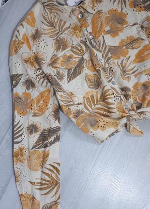 Блуза, рубашка от zara из прошвы/ блуза цветочный принт5 фото