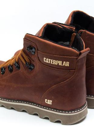 Черевики шкіряні зимові на хутрі cat rider nubuck руді8 фото