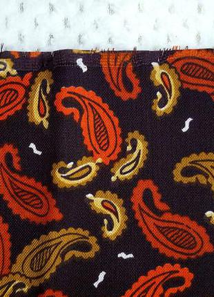 Ткань шелк коричневый красные терракотовые турецкие огурцы бута пейсли