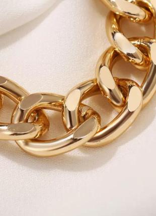 Стильная массивная крупная цепь цепочки на шею чокера под золото тренд, актуальная, модная.7 фото