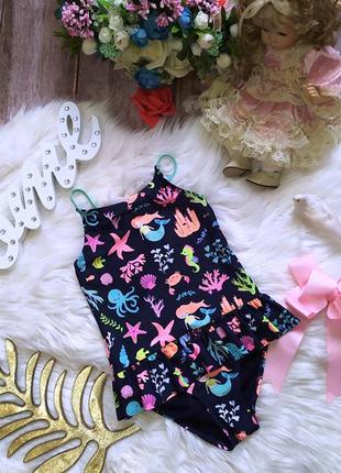 H&m класснючий сдельный купальник с рюшами на 4-6 лет