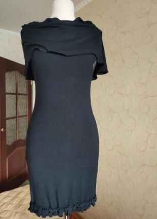 Чёрное трикотажное платье италия