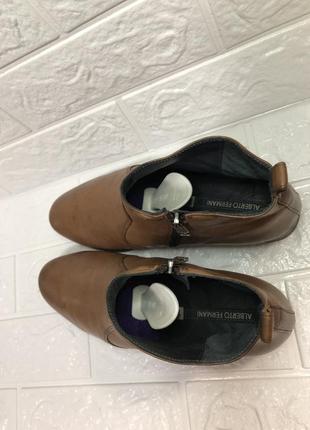 Alberto fermani дизайнерские ботинки демисезонные кожаные коричневые премиум кожа5 фото