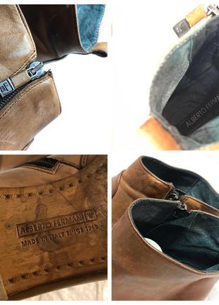 Alberto fermani дизайнерские ботинки демисезонные кожаные коричневые премиум кожа6 фото