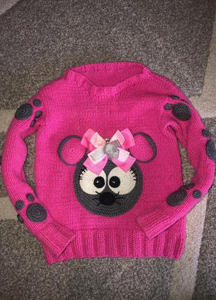 Светр мишка ексклюзив minnie mous на дівчинку 3-4 роки