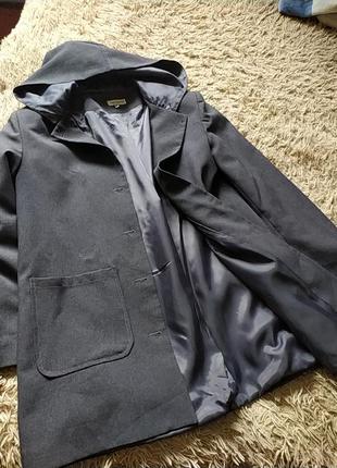 Сірий піджак прямого крою з капюш✓365 фото