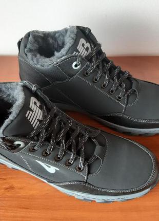 Ботинки мужские зимние черные теплые