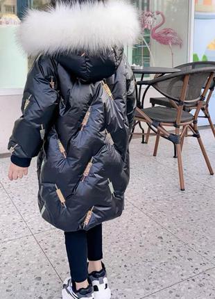 Теплые пуховик пальто на девочку3 фото