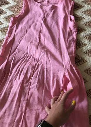 Плаття льон рожеве є, 44-46 розмір2 фото