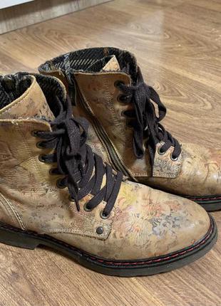 Ботинки осенние черевики tamaris кожаные шкіряні