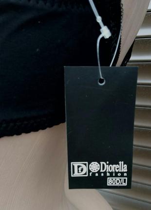 Diorella бюстгальтер ліфчик жіночий чорний з білим з мереживом р 80, 85, 90d4 фото