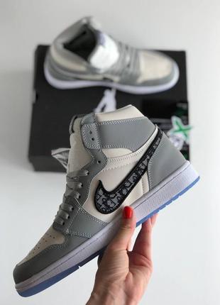 Nike air jordan 1 retro x dior кроссовки!!!7 фото