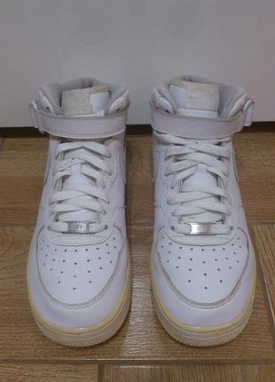 Кроссовки женские кожаные высокие найк кросівки жіночі nike air force 1 mid gs white р.40🇺🇸🇻🇳4 фото