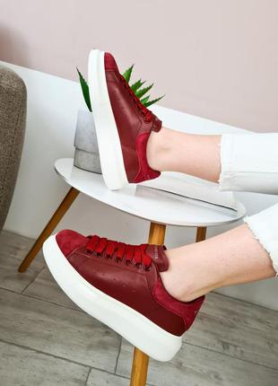 Жіночі кросівки alexander mcqueen dark red знижка sale | жіночі кросівки червоні знижка