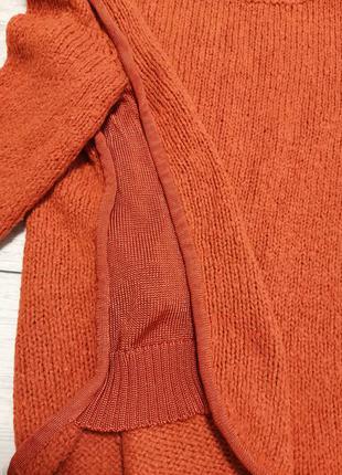 Яркий оранжевый свитер с горлом6 фото