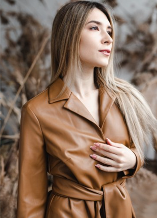 Плащ эко кожа